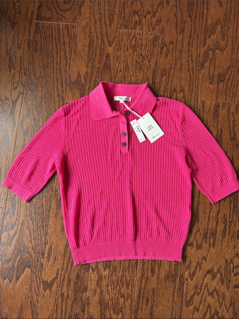 Madewell linen blend ribbed knit polo